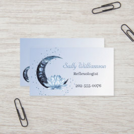 Reflexologie Blauer Lotus Blume Moon Visitenkarte