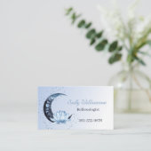 Reflexologie Blauer Lotus Blume Moon Visitenkarte (Stehend Vorderseite)