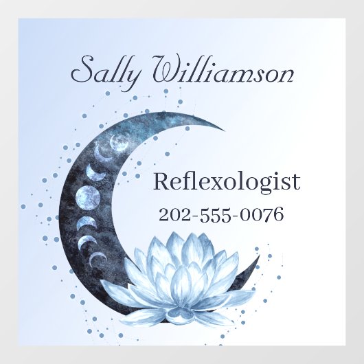 Reflexologie Blue Lotus Blume Business Fensteraufkleber (Blatt)