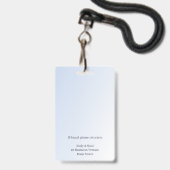 Reflexologie Blue Lotus Blume Moon Business Ausweis (Rückseite mit Lanyard)