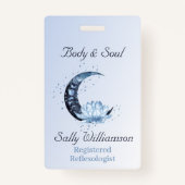 Reflexologie Blue Lotus Blume Moon Business Ausweis (Vorderseite)