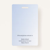 Reflexologie Blue Lotus Blume Moon Business Ausweis (Rückseite)