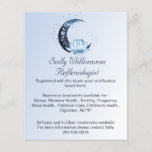 Reflexologie Blue Lotus Blume Moon Business Flyer<br><div class="desc">Dieser elegante Flyer der Reflexologie ist mit einer Aquarellblauen Lotus-Blume und einem Halbmond mit blauen Saitenlichtern dekoriert, die alle auf einem hellblauen Farbverlauf basieren. Diese tolle Karte würde gut funktionieren für alle kleinen Unternehmen wie Reiki, Aromatherapie, Physiotherapie, Osteopath, Chiropraktor, Massage-Therapeuten und, Gesundheit Wellness-Center, Yoga-Lehrer und viele mehr. Einfache Personalisierung mit...</div>