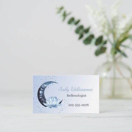 Reflexologie Blue Lotus Blume Moon Multi Terminkarte (Stehend Vorderseite)
