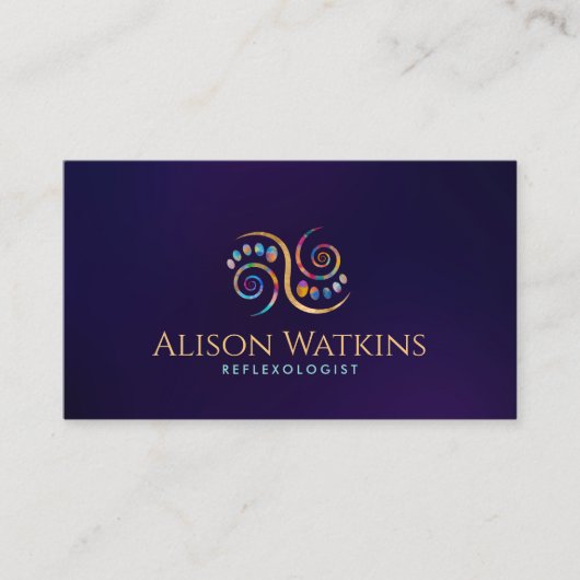 Reflexologie - Farbige Ying Yang Ornament Visitenkarte (Vorderseite)