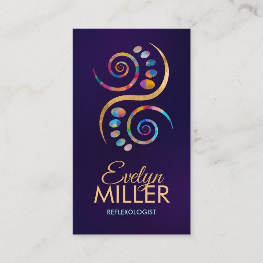 Reflexologie - Farbiges Ying Yang-Symbol Visitenkarte (Vorderseite)