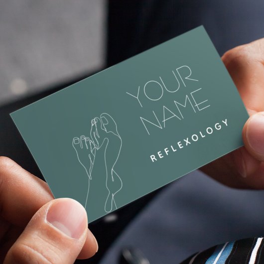 Reflexologie Massage Therapie Fütterung Linie Art Visitenkarte