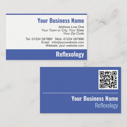 Reflexologie QR Code Business Card Visitenkarte (Vorne/Hinten)