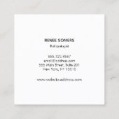 Reflexologie Quadratische Visitenkarte (Rückseite)