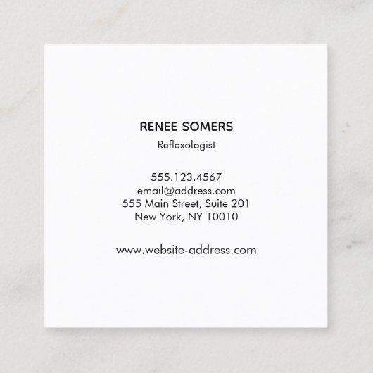 Reflexologie Quadratische Visitenkarte (Rückseite)