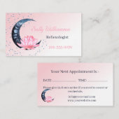Reflexologie Rosa Lotus Blume Moon Terminkarte (Vorne/Hinten)