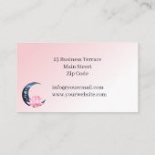 Reflexologie Rosa Lotus Blume Moon Visitenkarte (Rückseite)