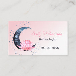 Reflexologie Rosa Lotus Blume Moon Visitenkarte