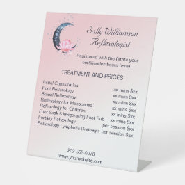 Reflexologie Rosa Lotus Blume Preisliste Sockelschild