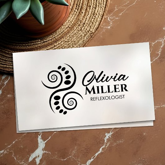 Reflexologie - Schwarzweiß-Ying-Yang-Symbol Visitenkarte