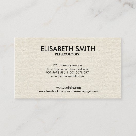 Reflexologie - Spiralverzierung Visitenkarte (Rückseite)
