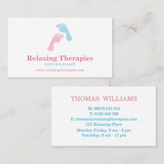 Reflexologie Visitenkarte (Vorne/Hinten)