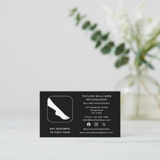 Reflexologin für soziale Medien Visitenkarte (Stehend Vorderseite)