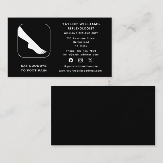 Reflexologin für soziale Medien Visitenkarte (Vorne/Hinten)