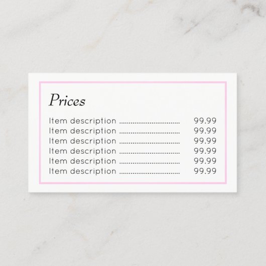 Reflexologist-Preis-Visitenkarten Visitenkarte (Rückseite)