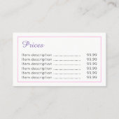 Reflexologist-Preis-Visitenkarten Visitenkarte (Rückseite)