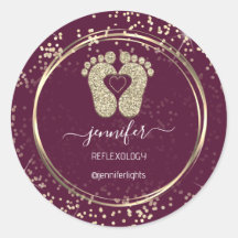 Reflexology Feet Confetti Gold Glitzer Marsala