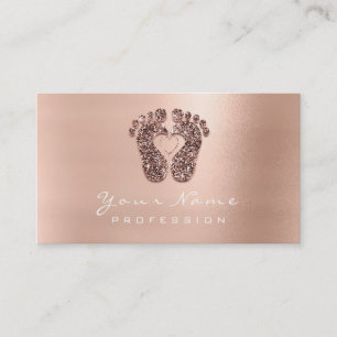 Reflexology-Massage-Therapeut-Glitzer-Rosen-Gold Visitenkarte