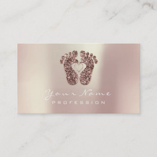 Reflexology-Massage-Therapeut-Glitzer-Rosen-Kupfer Visitenkarte