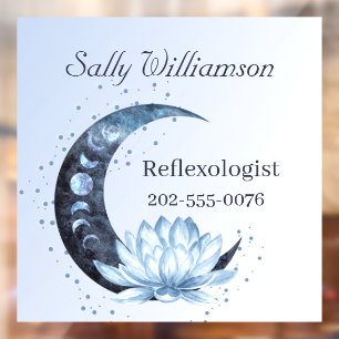Reflexzonenmassage Blaue Lotusblume Geschäft Fensteraufkleber