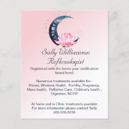 Reflexzonenmassage Rosa Lotus Blume Moon Business Flyer