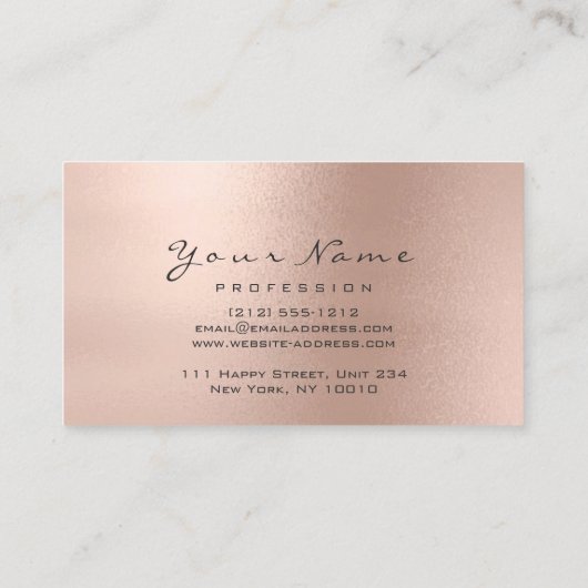 Reflexzonenmassage Therapeut Silver Rose Blush Visitenkarte (Rückseite)