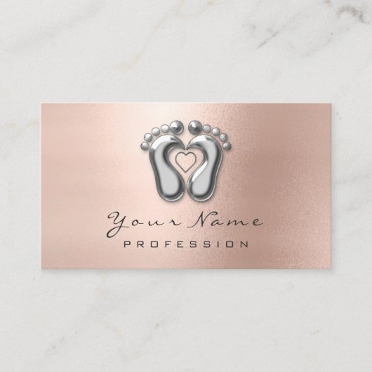 Reflexzonenmassage Therapeut Silver Rose Blush Visitenkarte (Vorderseite)