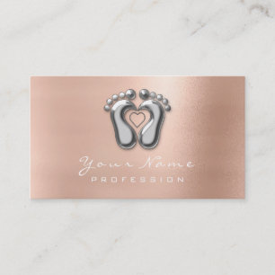 Reflexzonenmassage Therapeut Silver Rose Gold Visitenkarte