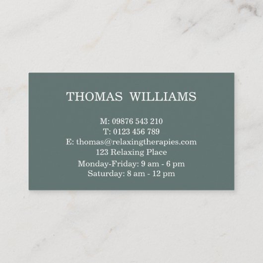 Reflexzonenmassage Visitenkarte (Rückseite)