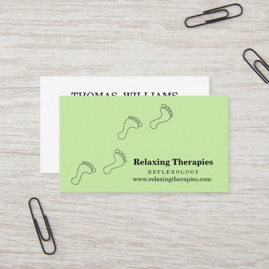 Reflexzonenmassage Visitenkarte (Vorderseite/Rückseite Beispiel)