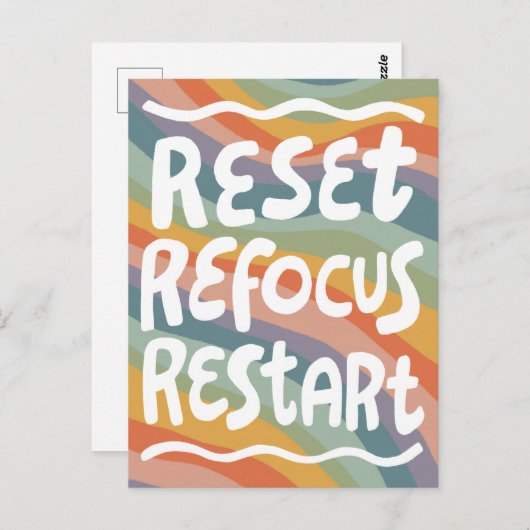 REFOCUS NEUSTARTEN FUSSBubble Letters INSPO Postkarte (Vorne/Hinten)