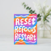 REFOCUS NEUSTARTEN FUSSBubble Letters INSPO Postkarte (Stehend Vorderseite)