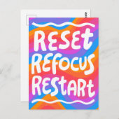 REFOCUS NEUSTARTEN FUSSBubble Letters INSPO Postkarte (Vorne/Hinten)
