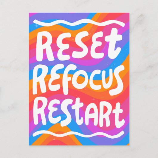 REFOCUS NEUSTARTEN FUSSBubble Letters INSPO Postkarte (Vorderseite)