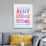 REFOCUS RETART NEUSTART Farbige Fun Bubble Letters Poster<br><div class="desc">Handgemachte Kunst für Sie! Fügen Sie Ihren eigenen Text hinzu, ändern Sie auch die Hintergrundfarbe. Wählen Sie die Druckgröße aus dem Dropdown-Menü oben, und klicken Sie auf die Schaltfläche "Design bearbeiten", um das Kunstwerk an jedes Papierformat anzupassen. Kaufen Sie ein einfaches Poster oder eine gerahmte und matte Version! Vielen Dank,...</div>