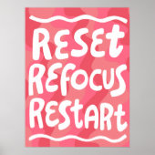 REFOCUS RETART NEUSTART Farbige Fun Bubble Letters Poster (Vorne)