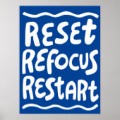 REFOCUS RETART NEUSTART Farbige Fun Bubble Letters Poster (Vorne)