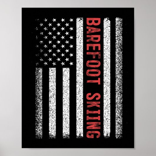 Refoot Skiing American Flag 4. Juli Poster (Vorne)