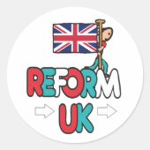 Reform UK Runder Aufkleber (Vorderseite)