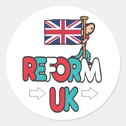 Reform UK Runder Aufkleber (Vorderseite)