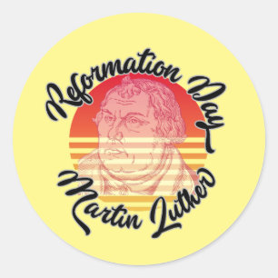 Reformation Day Vintag Martin Luther Runder Aufkleber