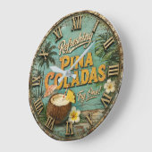 Refreshing Piña Coladas  Große Wanduhr (Winkel)