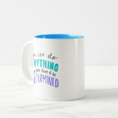 Refreshing Teal Purple You Can Do Anything Warm Zweifarbige Tasse (Vorderseite Links)