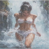 Refreshing Under a Waterfall Aufkleber (Vorderseite)