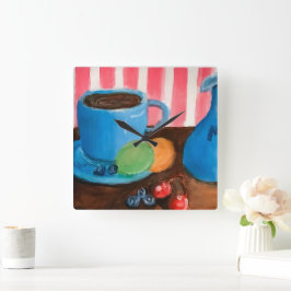 Refreshments Quadratische Wanduhr